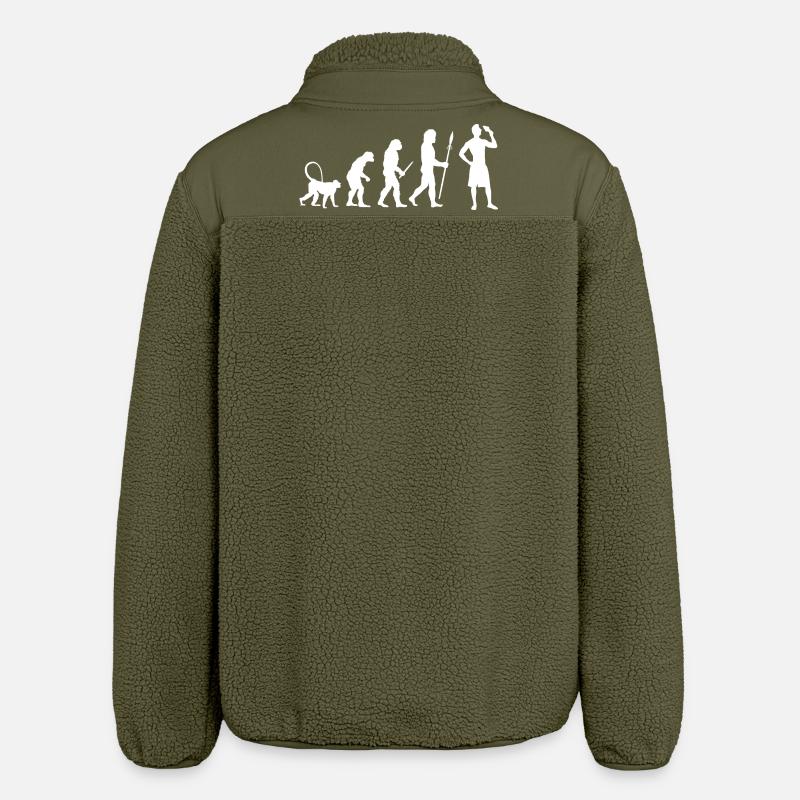 Cream Evolution - Relaxed Fit Unisex Sherpa Jacket by Stanley/Stella - khaki