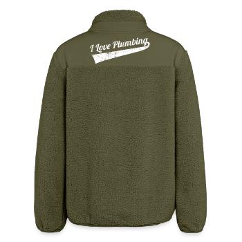 Dicton de plombier - Veste sherpa unisexe coupe décontractée Stanley/Stella - kaki - Dos