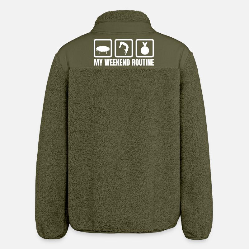 Trampolin Wochenendroutine - Relaxed Fit Unisex Sherpajacke von Stanley/Stella - Khaki