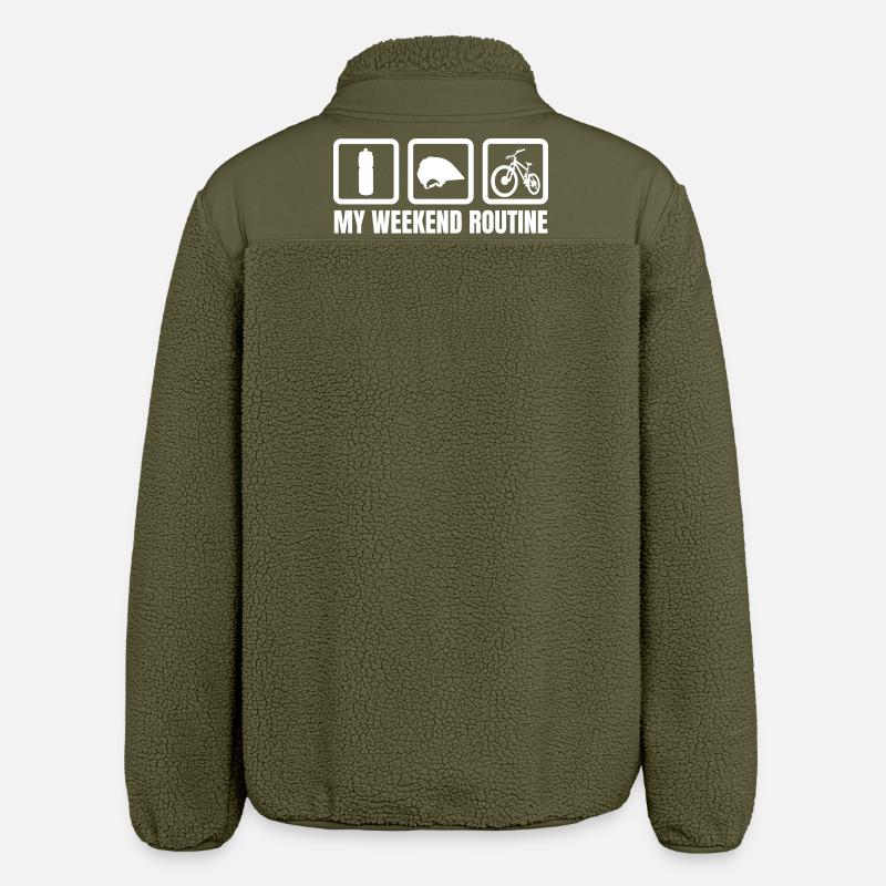 Mountain Bike Weekend Routine - Relaxed Fit Unisex Sherpa Jacket by Stanley/Stella - khaki
