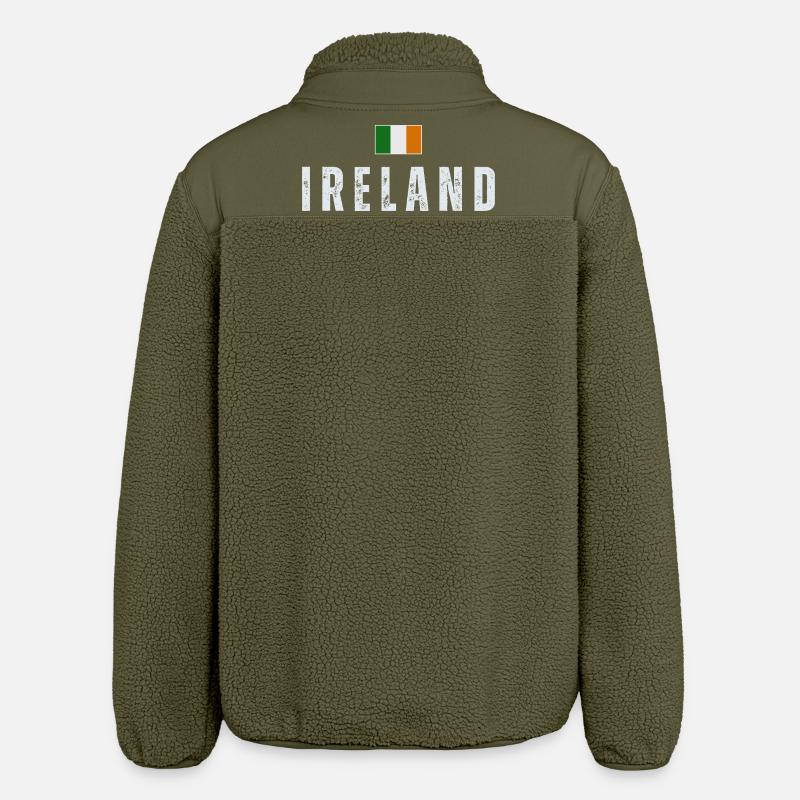 Drapeau de l’Irlande, Irish Pride - Veste sherpa unisexe coupe décontractée Stanley/Stella - kaki