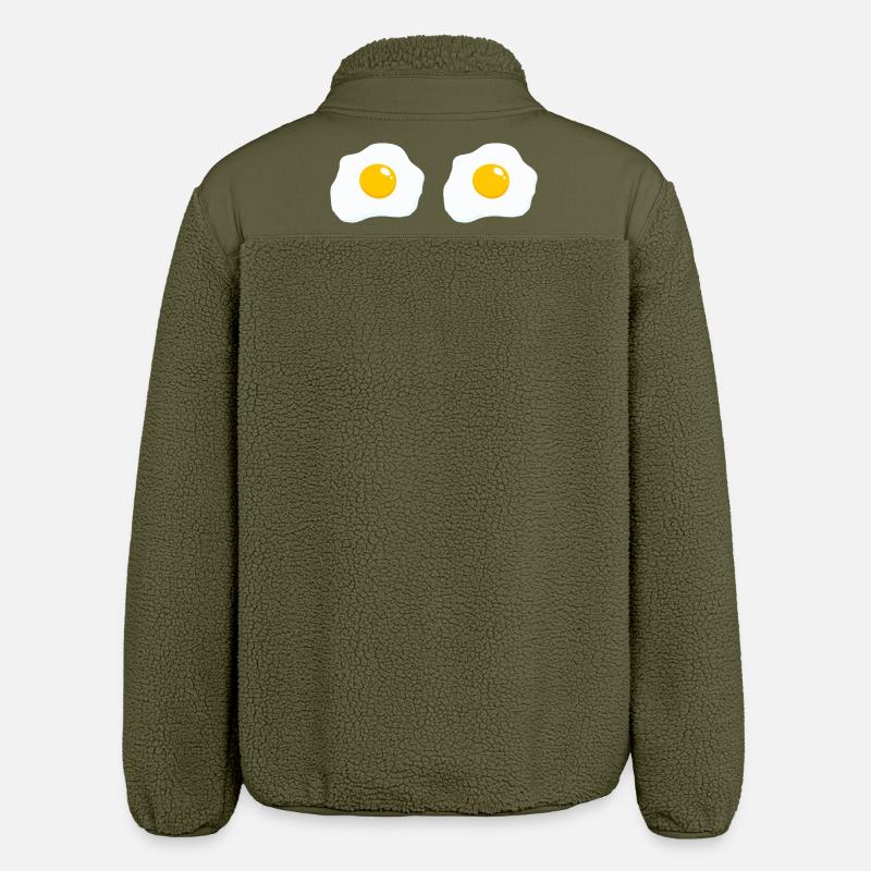 Dessin animé Double Miroir Egg - Veste sherpa unisexe coupe décontractée Stanley/Stella - kaki