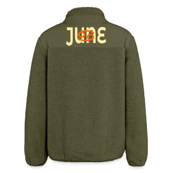 Geburtstag Juni – Sternzeichen Krebs - Relaxed Fit Unisex Sherpajacke von Stanley/Stella - Khaki - Hinten