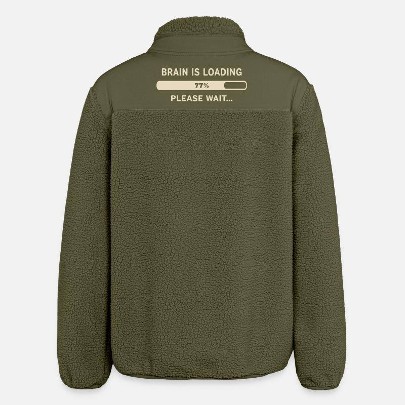 Brain Loading – Please Wait - Relaxed Fit Unisex Sherpa Jacket by Stanley/Stella - khaki