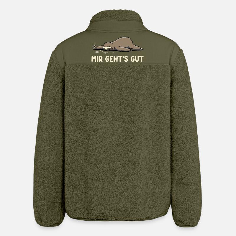 I'm fine – Funny sloth saying - Relaxed Fit Unisex Sherpa Jacket by Stanley/Stella - khaki