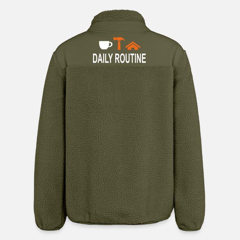 TäglicheRoutine, Daily Routine, Arbeit kann warten - Relaxed Fit Unisex Sherpajacke von Stanley/Stella - Khaki