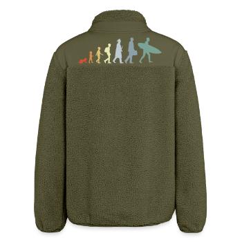 Kind zum Surfer Evolution - Relaxed Fit Unisex Sherpajacke von Stanley/Stella - Khaki - Hinten