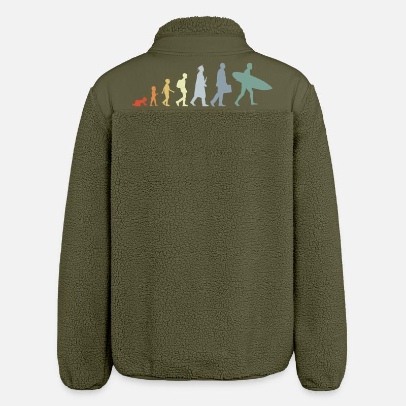 Kind zum Surfer Evolution - Relaxed Fit Unisex Sherpajacke von Stanley/Stella - Khaki