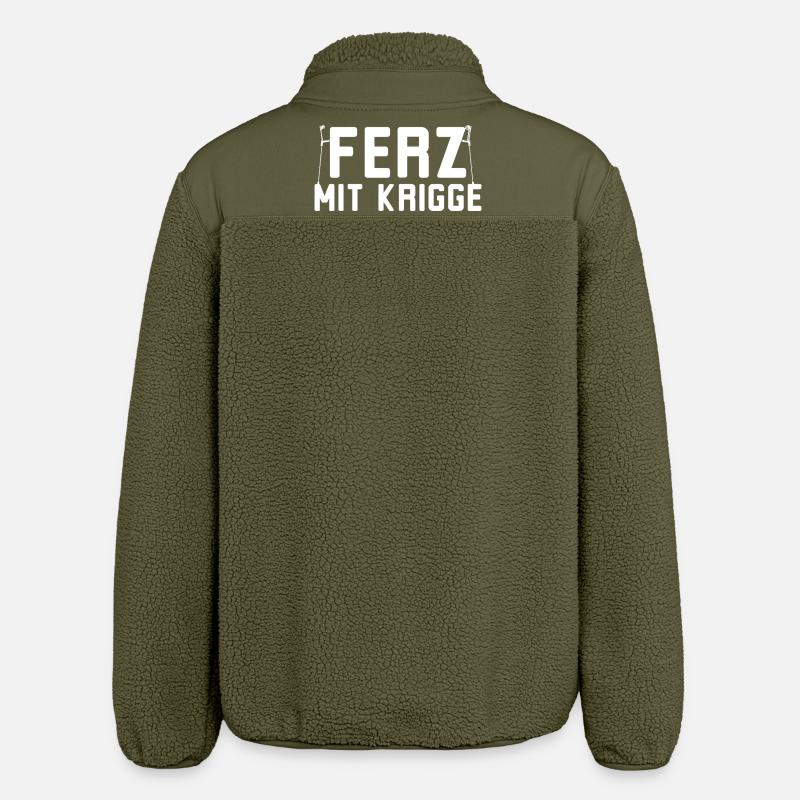 Ferz avec Krigge Dialecte hessois - Veste sherpa unisexe coupe décontractée Stanley/Stella - kaki