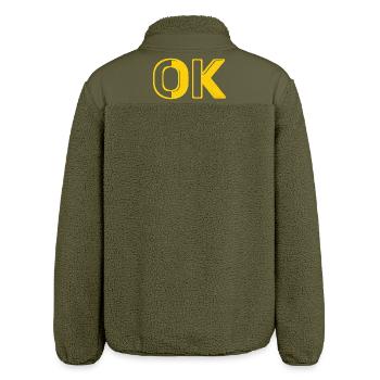 OK okay retro raster Buchstaben O.K. 70er vintage - Relaxed Fit Unisex Sherpajacke von Stanley/Stella - Khaki - Hinten