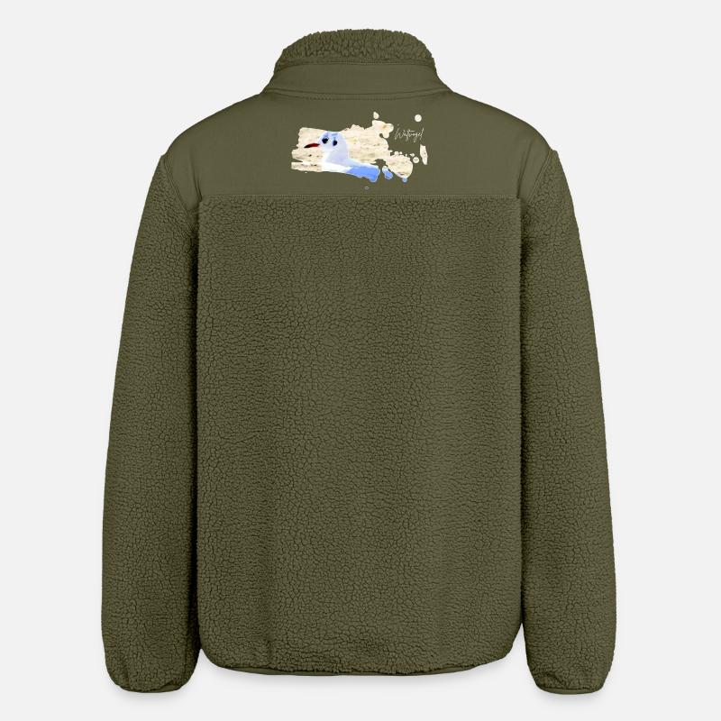 Wattvogel Nordsee Möwe - Relaxed Fit Unisex Sherpajacke von Stanley/Stella - Khaki