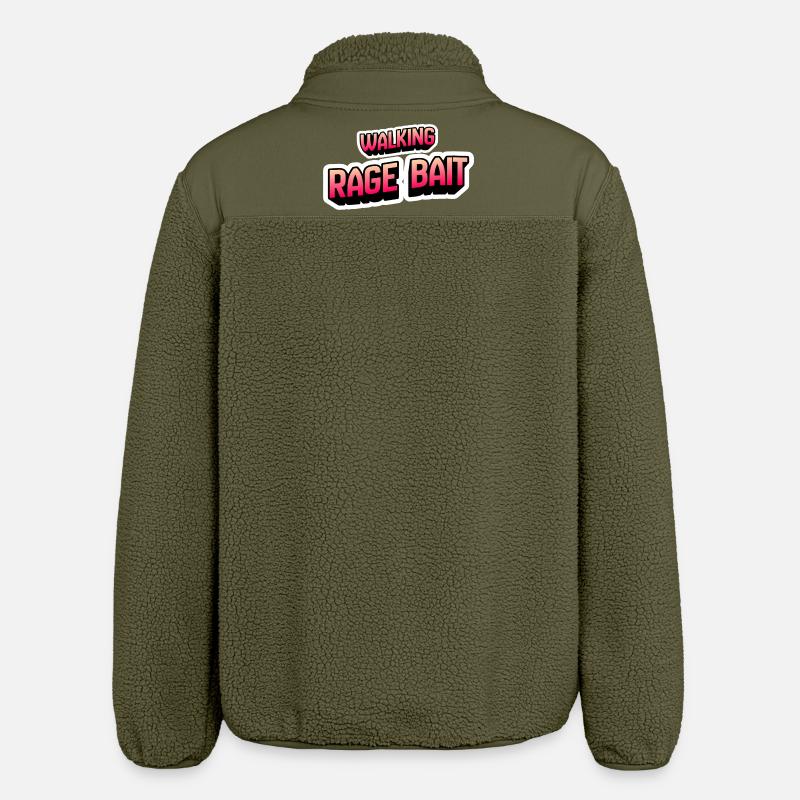 Walking Rage Bait - Relaxed Fit Unisex Sherpa Jacket by Stanley/Stella - khaki