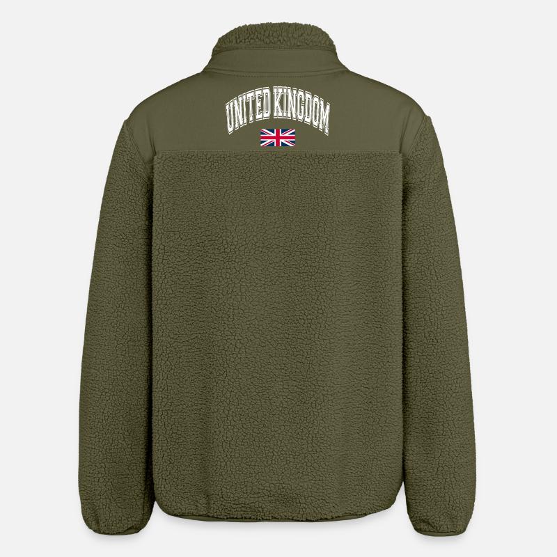 Drapeau du Royaume-Uni - Veste sherpa unisexe coupe décontractée Stanley/Stella - kaki