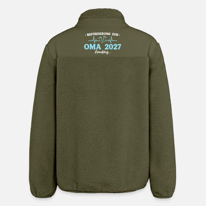 Oma 2027 Beförderung Großmutter Geschenk - Relaxed Fit Unisex Sherpajacke von Stanley/Stella - Khaki