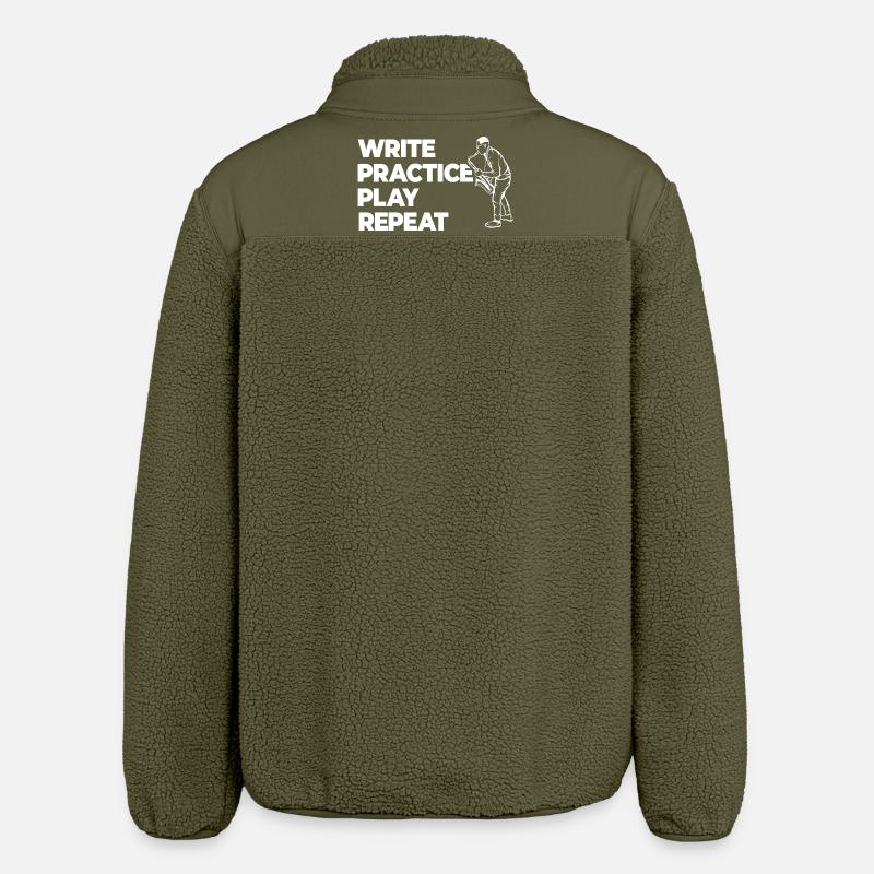 Écrire, s’entraîner, jouer, répéter - Veste sherpa unisexe coupe décontractée Stanley/Stella - kaki