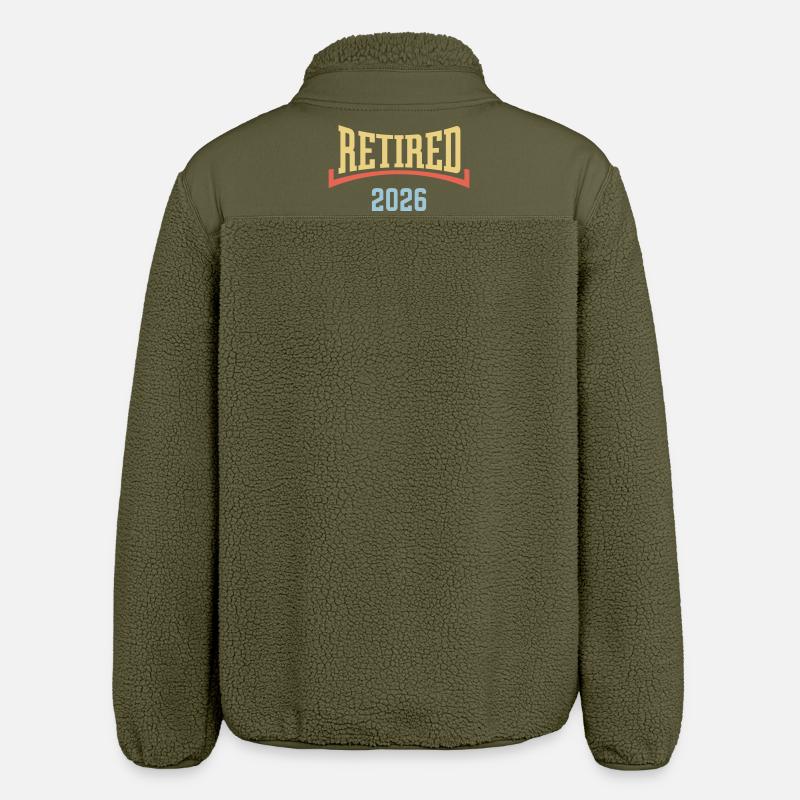 Retired 2026 (Retiree / Concave / 3C) - Relaxed Fit Unisex Sherpa Jacket by Stanley/Stella - khaki