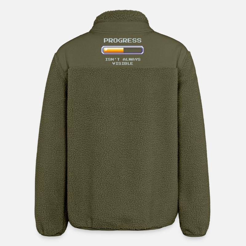 Progrès invisible | Travail social - Veste sherpa unisexe coupe décontractée Stanley/Stella - kaki