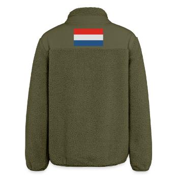 Holland Fahne - Relaxed Fit Unisex Sherpajacke von Stanley/Stella - Khaki - Hinten