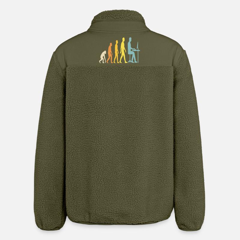 Tech Evolution at the Desk - Relaxed Fit Unisex Sherpa Jacket by Stanley/Stella - khaki