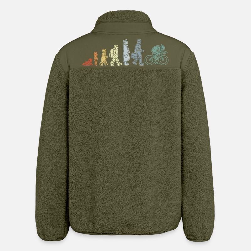 Radfahrer Evolution - Relaxed Fit Unisex Sherpajacke von Stanley/Stella - Khaki
