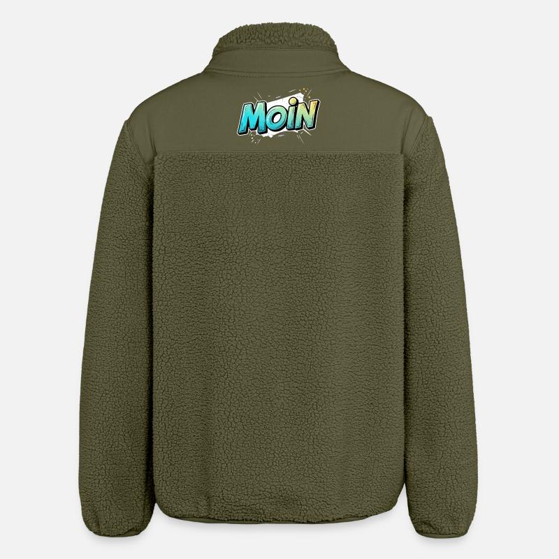 Comic Pop Art Moin Design - Relaxed Fit Unisex Sherpa Jacket by Stanley/Stella - khaki