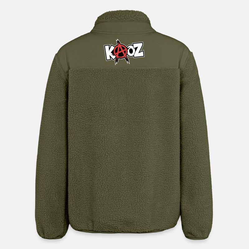 Kool KAOZ Anarchy Graffiti - Relaxed Fit Unisex Sherpa Jacket by Stanley/Stella - khaki