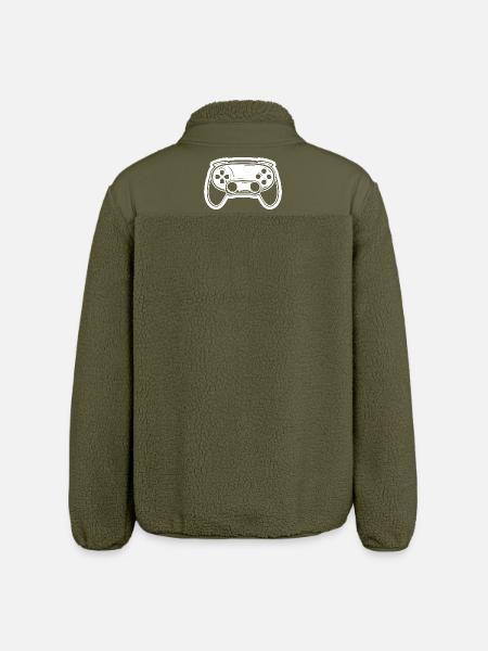 Video Game Controller Drawing - Relaxed Fit Unisex Sherpa Jacket by Stanley/Stella - khaki
