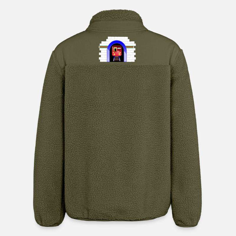 Blauer Tunnelzug im Torbogen - Relaxed Fit Unisex Sherpajacke von Stanley/Stella - Khaki