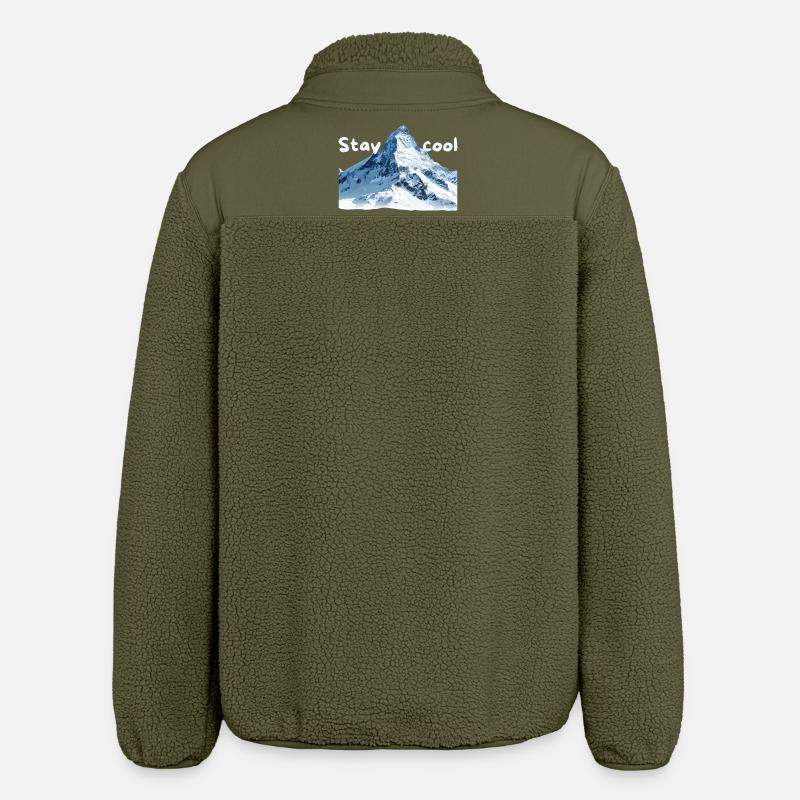 Mountain Scenery Stay Cool - Relaxed Fit Unisex Sherpa Jacket by Stanley/Stella - khaki