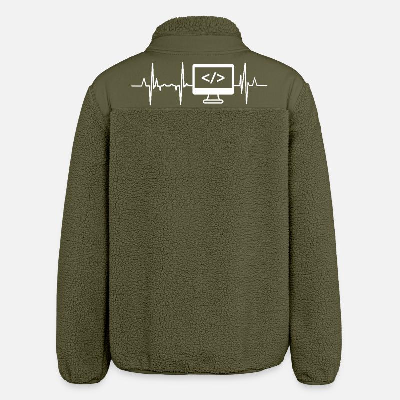 Developer Heartbeat - Relaxed Fit Unisex Sherpa Jacket by Stanley/Stella - khaki