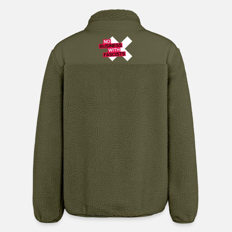 PAS D’AFFAIRES AVEC LES FASCISTES - Veste sherpa unisexe coupe décontractée Stanley/Stella - kaki