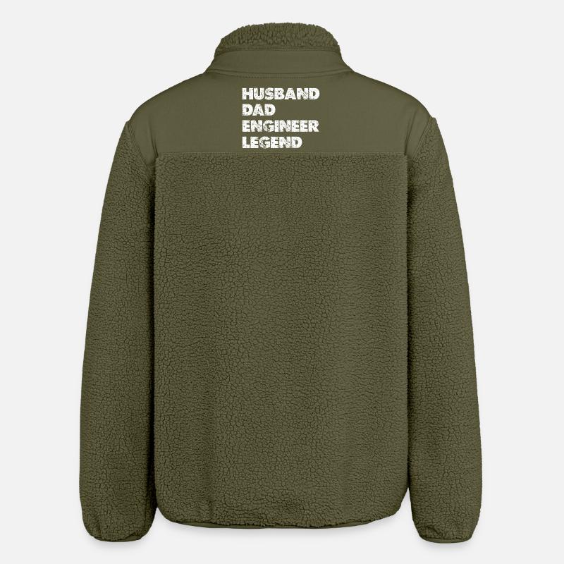 Husband Dad Engineer Legend - Relaxed Fit Unisex Sherpa Jacket by Stanley/Stella - khaki