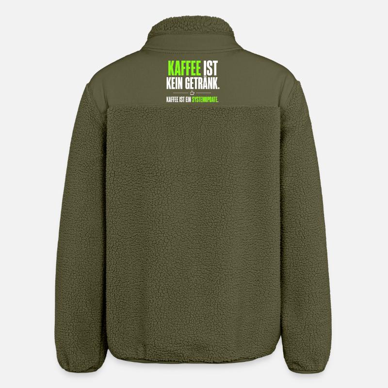 Kaffee ist kein Getränk – Systemupdate - Relaxed Fit Unisex Sherpajacke von Stanley/Stella - Khaki