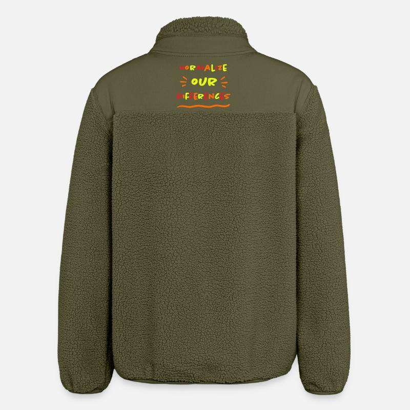 Normalize our Differences - Inclusion - neon - Relaxed Fit Unisex Sherpa Jacket by Stanley/Stella - khaki