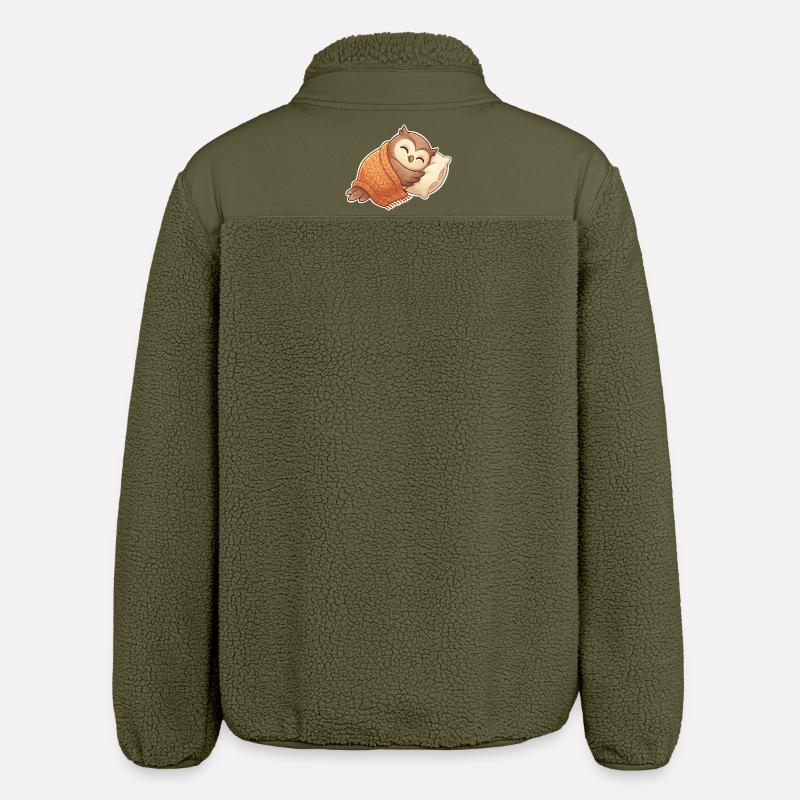 Eule Schlafen - Relaxed Fit Unisex Sherpajacke von Stanley/Stella - Khaki
