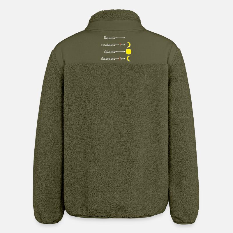 Mondphasen mit Eselsbrücke - hell - Relaxed Fit Unisex Sherpajacke von Stanley/Stella - Khaki