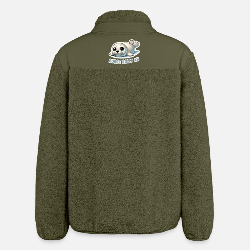Robbe rollt an - Relaxed Fit Unisex Sherpajacke von Stanley/Stella - Khaki