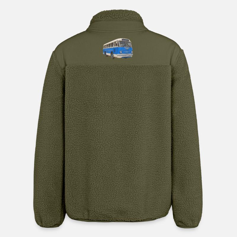 Vieux bus bleu - Veste sherpa unisexe coupe décontractée Stanley/Stella - kaki