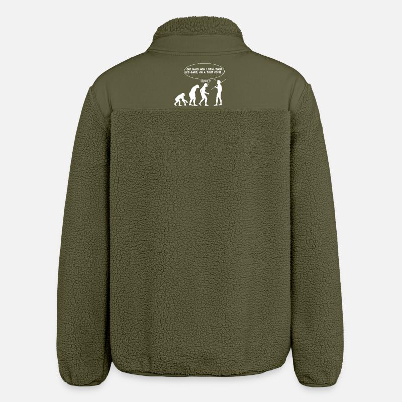 Evolution error (white) - Relaxed Fit Unisex Sherpa Jacket by Stanley/Stella - khaki