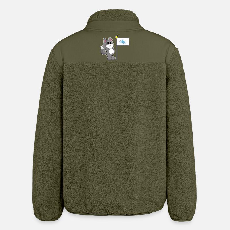 Drapeau de chat - Veste sherpa unisexe coupe décontractée Stanley/Stella - kaki