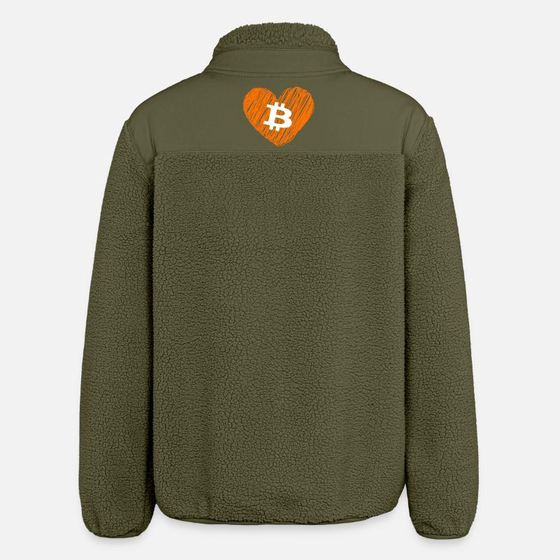 Bitcoin Crypto Cryptocurrency Splash - Veste sherpa unisexe coupe décontractée Stanley/Stella - kaki