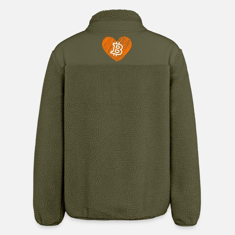 Bitcoin Crypto Cryptocurrency Splash - Relaxed Fit Unisex Sherpajacke von Stanley/Stella - Khaki