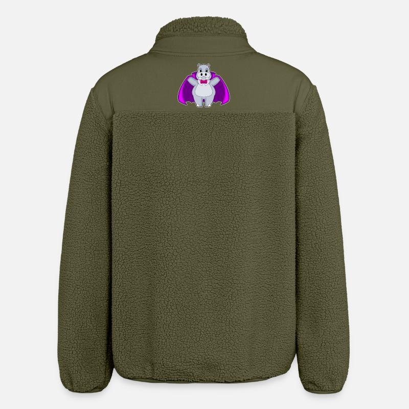 Hippopotame Halloween Vampire - Veste sherpa unisexe coupe décontractée Stanley/Stella - kaki