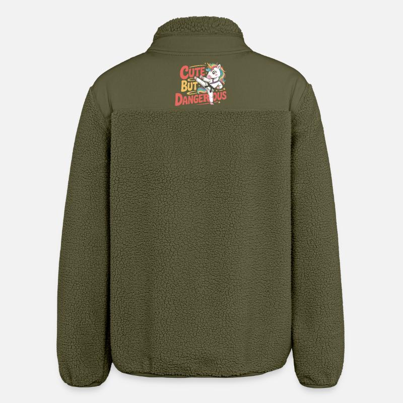 Niedlich doch gefährlich Einhorn Karate - Relaxed Fit Unisex Sherpa Jacket by Stanley/Stella - khaki