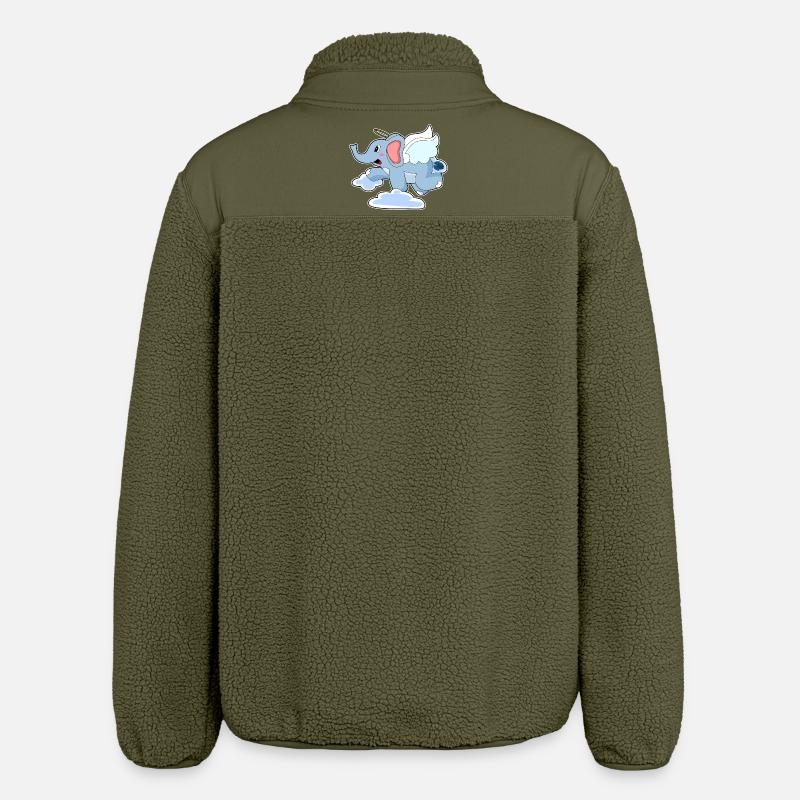 Nuages d’anges éléphants - Veste sherpa unisexe coupe décontractée Stanley/Stella - kaki