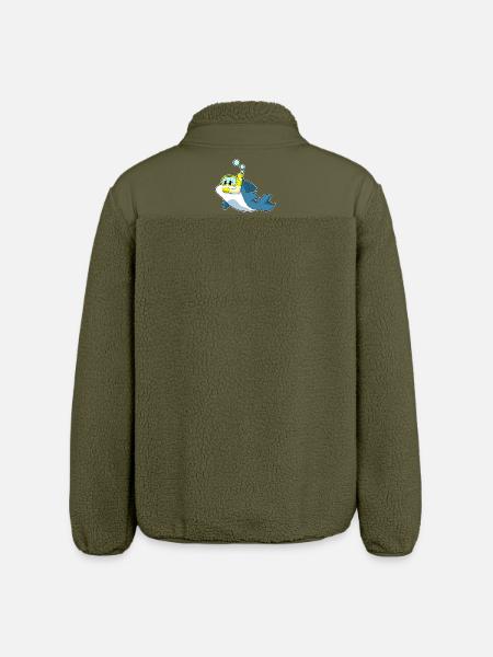 Dolphin Diver Snorkel Diving - Relaxed Fit Unisex Sherpa Jacket by Stanley/Stella - khaki