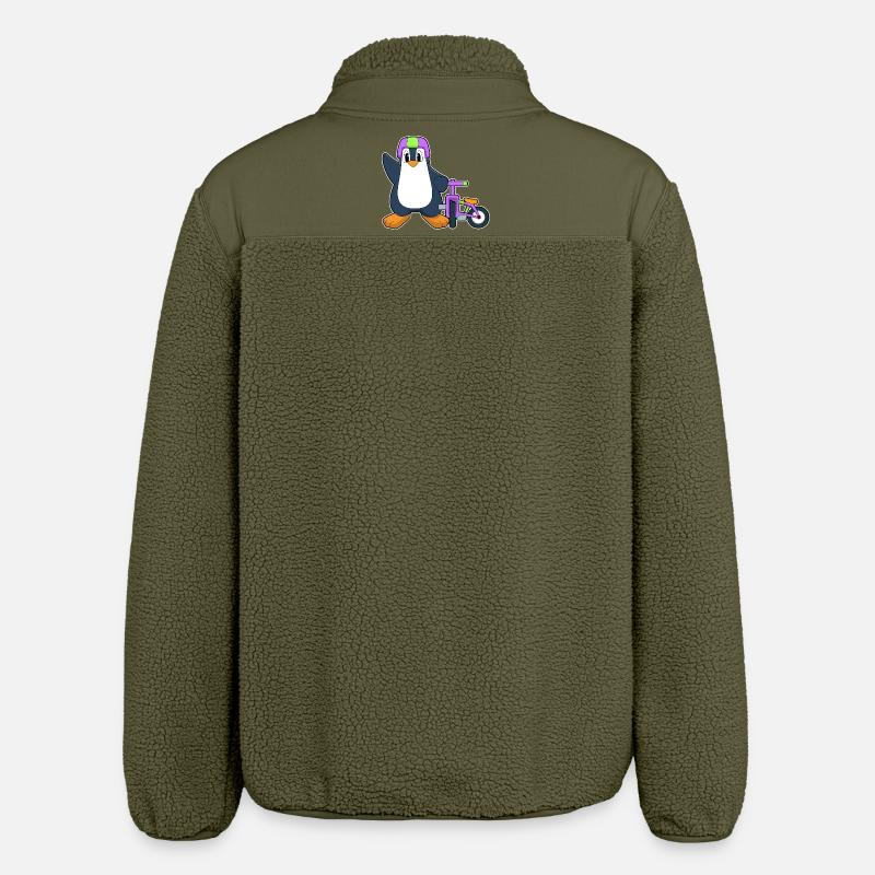 Vélo Pingouin - Veste sherpa unisexe coupe décontractée Stanley/Stella - kaki
