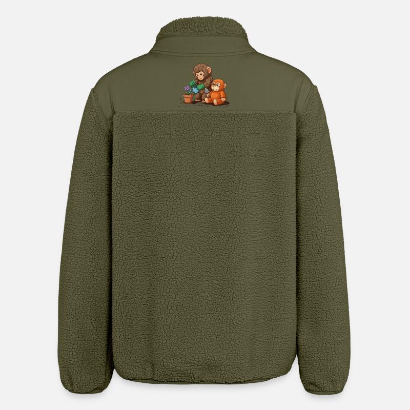 the monkey punch - Affe Gartenarbeit - Relaxed Fit Unisex Sherpajacke von Stanley/Stella - Khaki