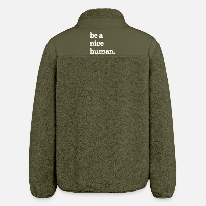 Sei ein netter Mensch lustig - Relaxed Fit Unisex Sherpajacke von Stanley/Stella - Khaki