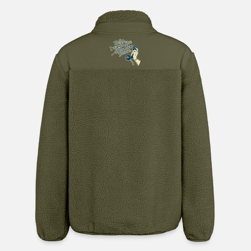 Hello, I Need Attention – Retro Statement - Relaxed Fit Unisex Sherpa Jacket by Stanley/Stella - khaki